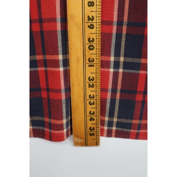 Vintage Abercrombie & Fitch Mens XXL Red & Navy Authentic Chamois Plaid Shirt - Picture 5 of 13